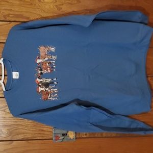 Christmas Cow Crewneck, DTF transfer, Homemade, NWOT